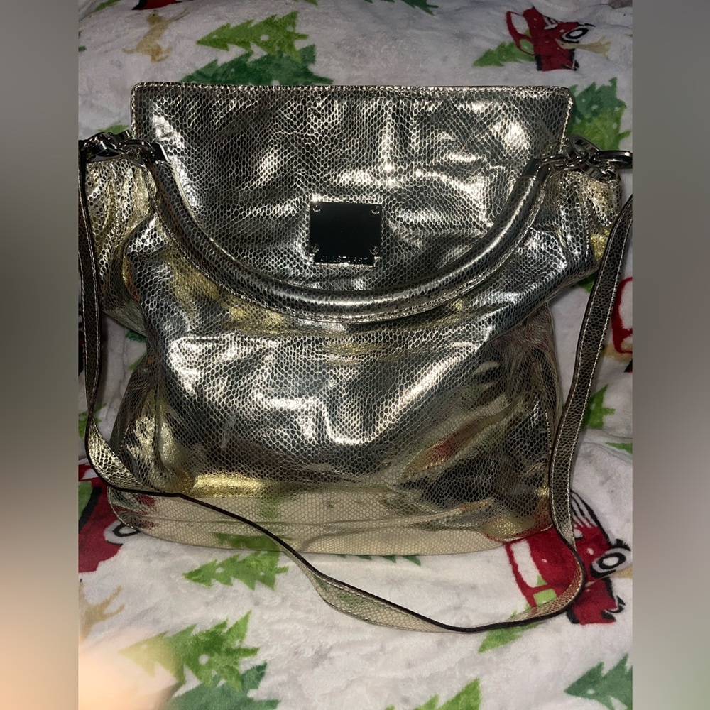 Jill Stuart pig skin gold foil bag